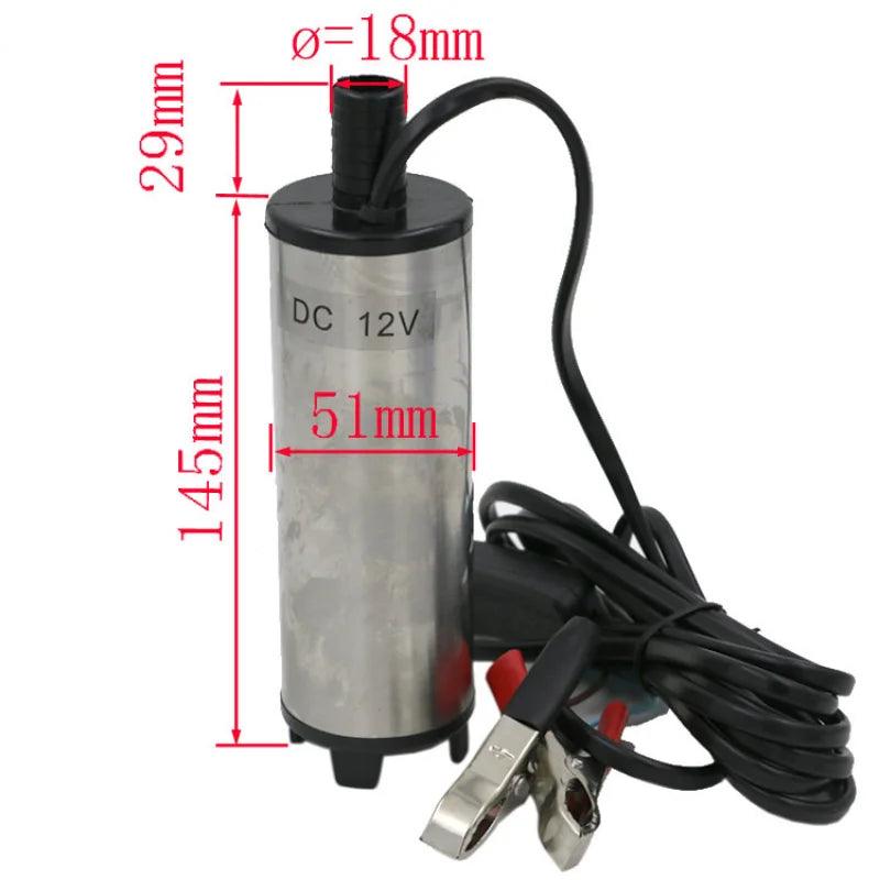 12V DC Portable Micro-pump/ Submersible Pump/ Diesel Pump Oil Self-priming Pump Tube Diameter 1.8cm