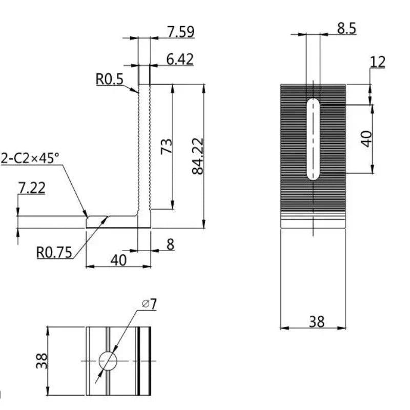 20 Sets High Quality L-type Panel Mounting Bracket Solar End Clamp 100% Aluminum Solar Clamp for Framed Module