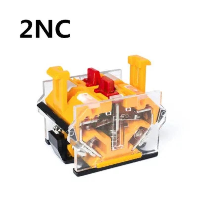 22mm Self-reset Double-position Double-head Button Switch Red-green Band Lamp LA38-11D/RG Flat-end Switch 22mm