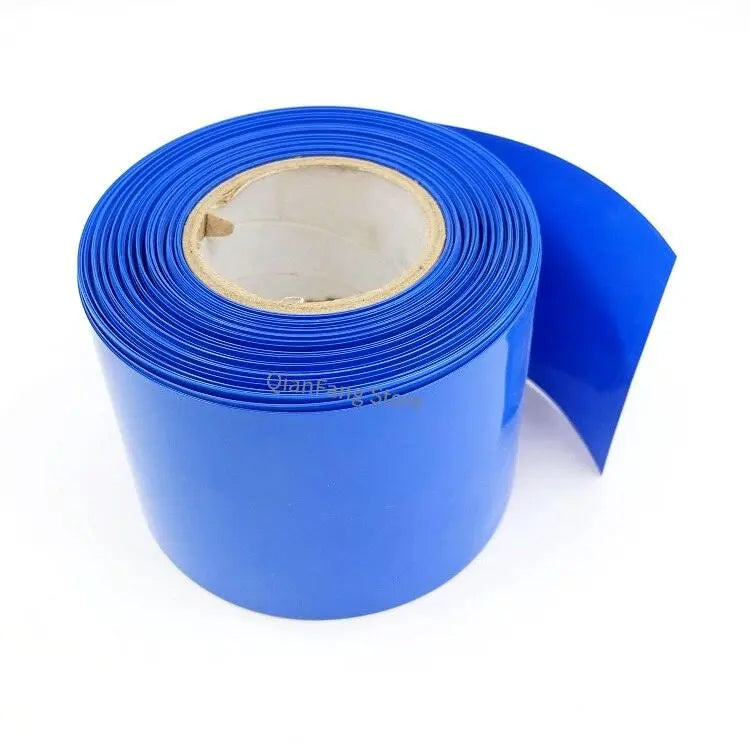 PVC Heat Shrink Tube 380mm Width Blue Black Shrinkable Cable Sleeve Sheath Pack Cover for 18650 Lithium Battery Film Wrap - electrical center b2c