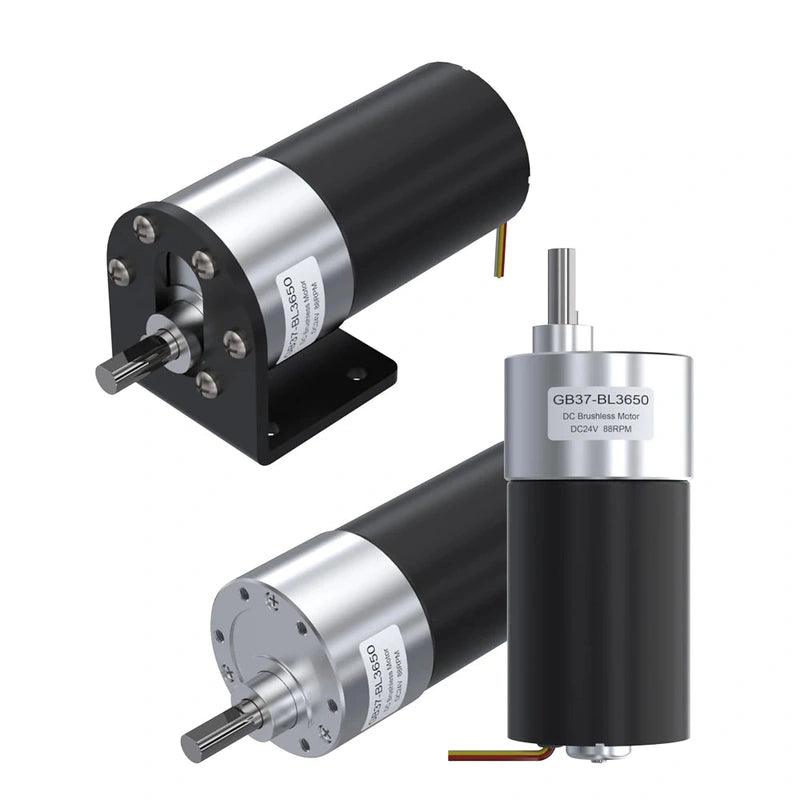 GB37-BL3650 DC Brushless 12V 24V High Torque Low RPM Micro BLDC Geared Motor 10 to 1280RPM for Automation Awning Camping Car.