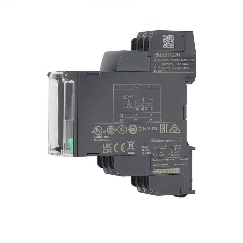 Schneider RM22 Relay, RM22TG20, DIN Rail Monitoring Relay, Schneider Harmony Control Relay, Motor Protection Relay, Phase Loss Relay