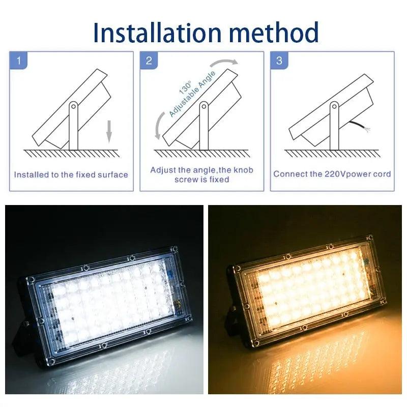 LATTUSO- Led Flood Light AC 240V Outdoor| IP65 50W Cold/Warm Light optional - electrical center b2c