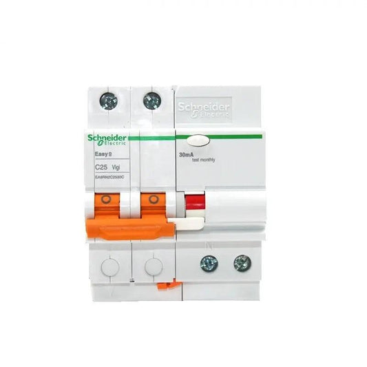 Schneider- RCBO Breaker EA9R| 1P+N/ 2P 6A to 63A - electrical center b2c,Schneider EA9RN RCBO, EA9RN Vigi Leakage Breaker, 1P+N/2P/3P/4P RCBO, 1-63A C/D Curve Breaker, Residual Current Circuit Breaker, Overload Short-Circuit Protection, Schneider Leakage Protection, DIN Rail RCBO, AC Distribution Safety Breaker