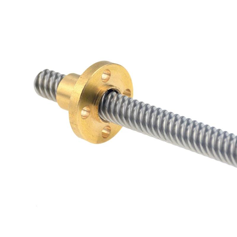 T20 Lead Screw For CNC 3D Printer Stepper Motor Trapezoidal Screw With Brass Nut 100 150 200 250 300 350 400 500mm Lead 4mm 8mm,t20 lead screw