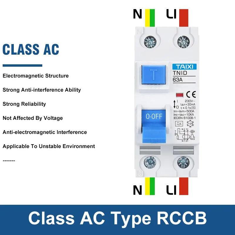 TAIXI- Charging Pile Type B/A/AC 2P 4P RCCB Leakage Protector - electrical center b2c