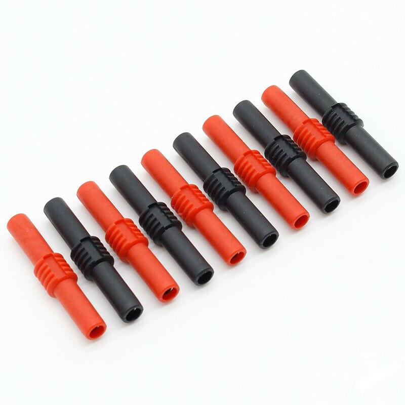 10Pcs Insulated Red and Black 4mm Female to Female Banana Jack Adapter Connector.lot socket connector banana