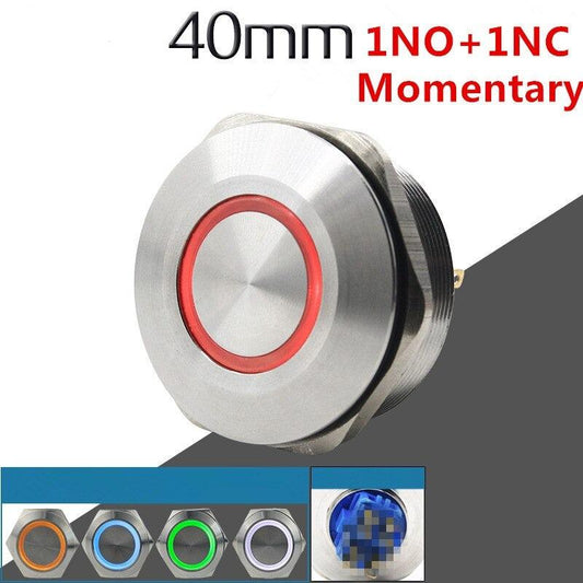40MM 1NO 1NC Metal Momentary Waterproof LED Push Button Switch.