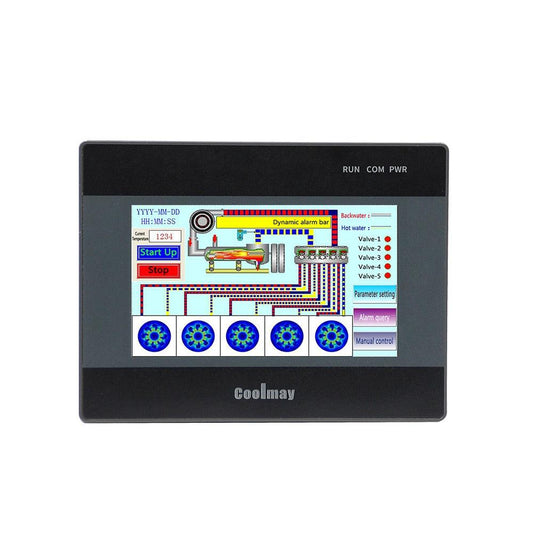 QM3G-43FH 4.3 Inch 12DI 12DO relay output RS485 RS232 Industrial All-in-one PLC Touch Screen.