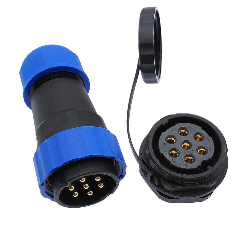 SP28 Straight waterproof connector 2 pin 3/4/5/6/7/8/9/10/12/14/16/19/22/24/26Pin IP68 Threaded socket.