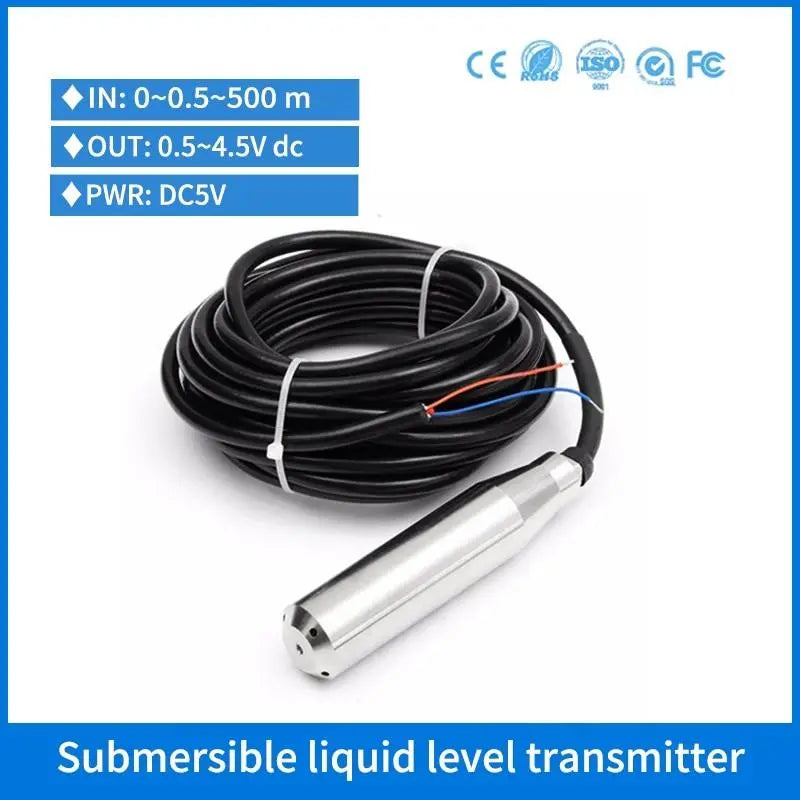 0.5-4.5V Output Liquid Water Level Sensor 50m Well Borehole Submersible Water Depth Level Transmitter - electrical center b2c