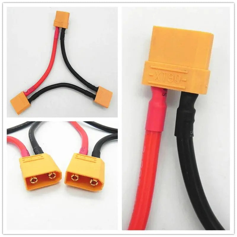 1 Pcs XT90 Connector 1 Male To 2 Female Serial Charger Cable Connection 10AWG 10CM Rc Spare Parts Part Accessories - electrical center b2c