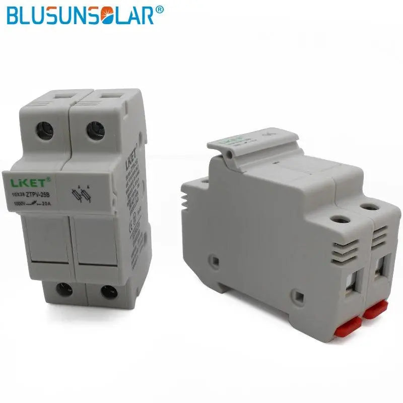 1 Set 2P Parallel Fuse Holder 1000V DC Fusible 10x38 GPV, with Fuse Holder for Solar System Protection - electrical center b2c