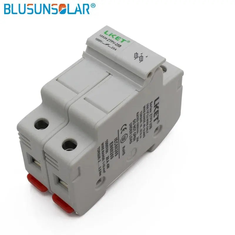 1 Set 2P Parallel Fuse Holder 1000V DC Fusible 10x38 GPV, with Fuse Holder for Solar System Protection - electrical center b2c