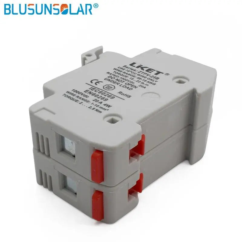 1 Set 2P Parallel Fuse Holder 1000V DC Fusible 10x38 GPV, with Fuse Holder for Solar System Protection - electrical center b2c