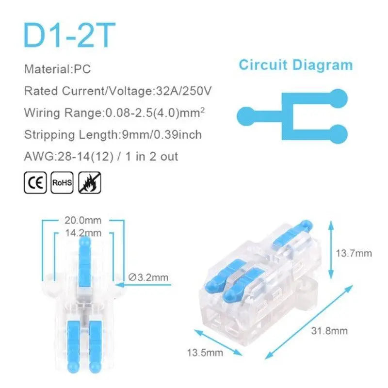 1 in Multiple Out Quick Wiring Connector Universal Splitter Wiring Cable Push-in - electrical center b2c