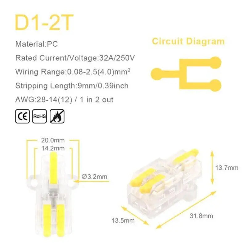 1 in Multiple Out Quick Wiring Connector Universal Splitter Wiring Cable Push-in - electrical center b2c