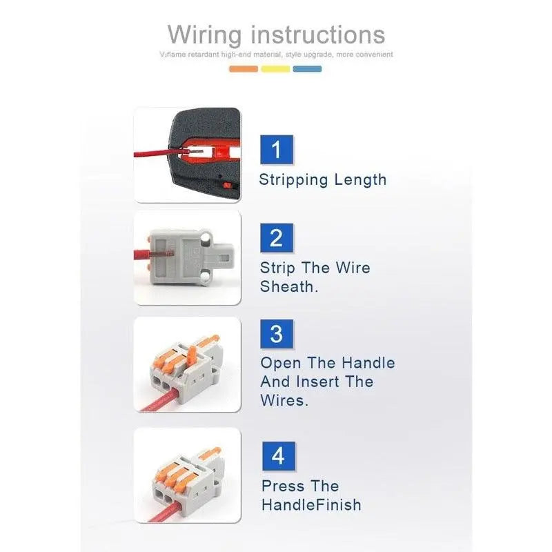 1 in Multiple Out Quick Wiring Connector Universal Splitter Wiring Cable Push-in - electrical center b2c