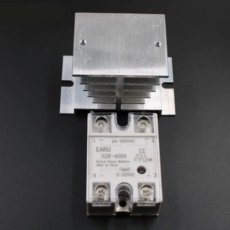 1 pc SSR-40DA Solid State Relay Moudle SSR-40 DA 40A with Plastic Cover+1 pc Aluminum Heat Sink Dissipation Radiator Combination - electrical center b2c