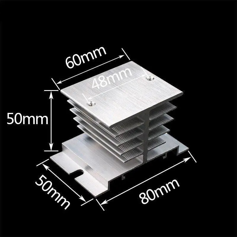 1 pcs New Aluminum Fins Single Phase Solid State Relay SSR 10A to 40A Aluminum Heat Sink Dissipation Radiator Newest  Rail Mount - electrical center b2c