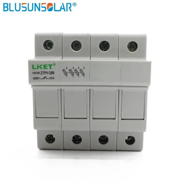 1 set  Parallel 4P Fuse Holder 1000V DC Fusible 10x38 gPV, with Fuse Holder for Solar System Protection - electrical center b2c