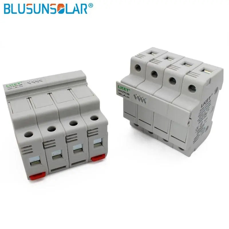 1 set  Parallel 4P Fuse Holder 1000V DC Fusible 10x38 gPV, with Fuse Holder for Solar System Protection - electrical center b2c