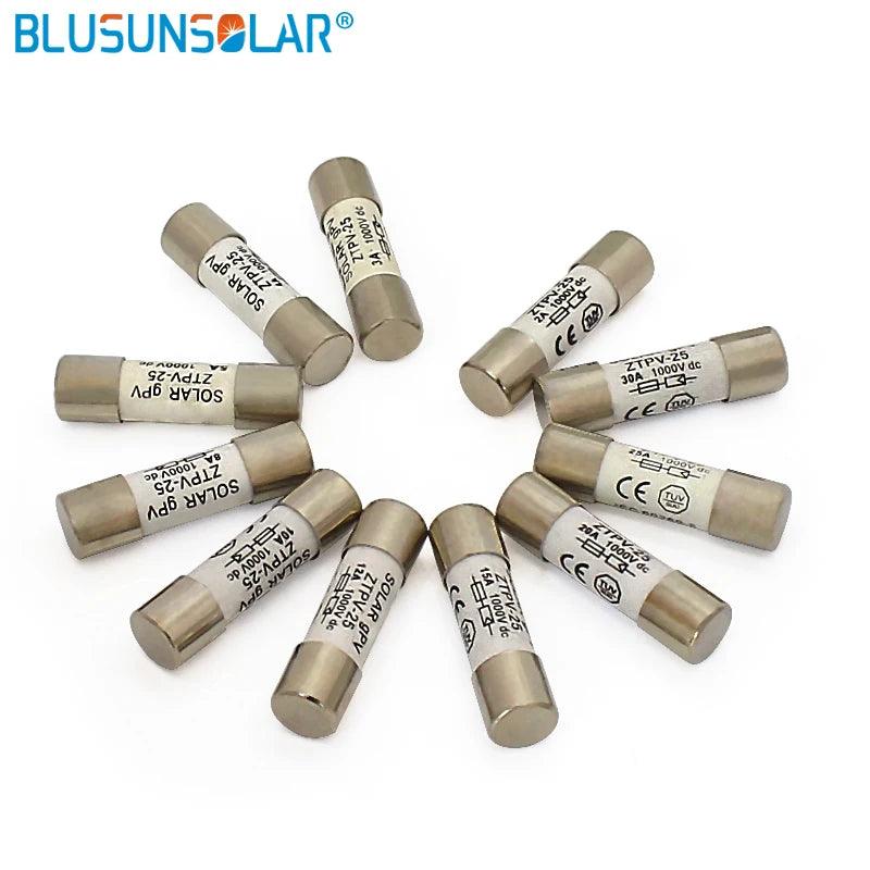 10 Pcs Lot 1000V 10*38MM 10A 12A 15A 20A 30A DC PV Solar Fuse Metal Alloys for Solar Power System Protection BX0234