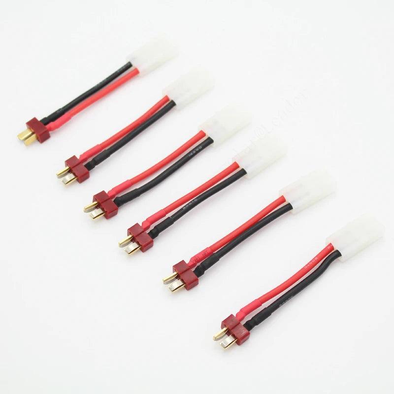 10 Pcs/Lot Tamiya Female To Dean Plug Male 14 AWG  Silicone Wire Connector Adapter 60mm