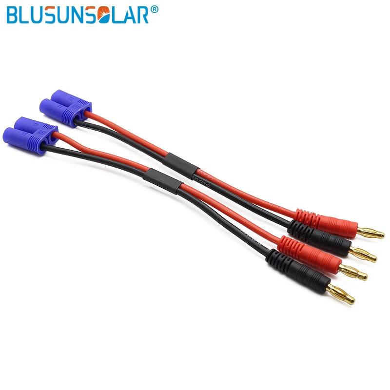 10 Pec/lot HobbyPark EC3 EC5 Connector Male To 4mm 4.0 Bullet Banana Plugs Adapter Lead 14AWG Silicone Wire Cable - electrical center b2c