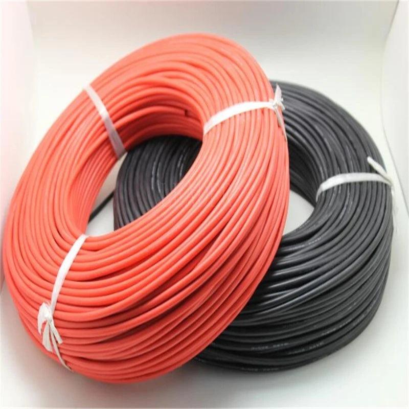 100 Meters/Roll 10 AWG Super Soft and Flexible Silicone Rubber Wire Cable Black/Red,10 awg silicone wire