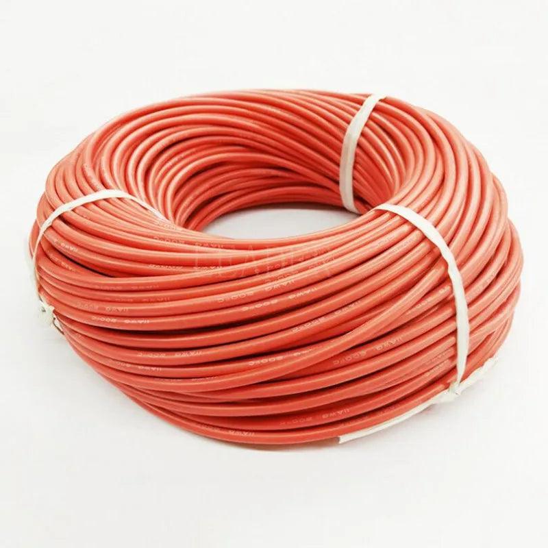 100 Meters/Roll 10/12AWG Flexible Silicone Cable Soft High Temperature Tinned Copper Heatproof Silicone Silica Gel Wire