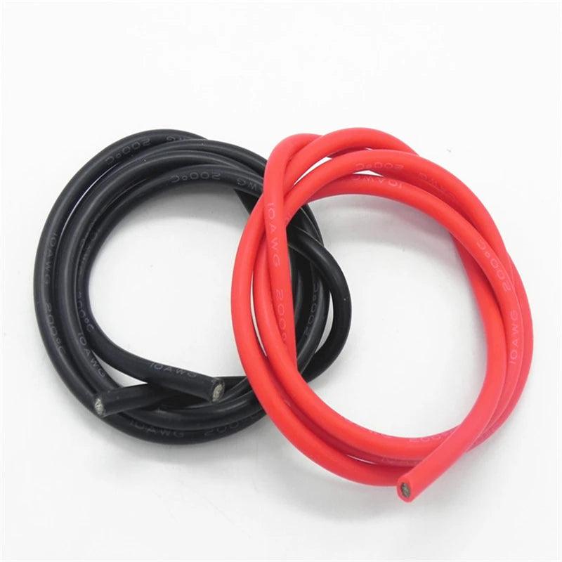 100 Set/lot 12AWG Silicone Wire 1M Black + 1M Red Conductor Construction Tinned Copper Soft Silicone Cable,12awg silicone wire