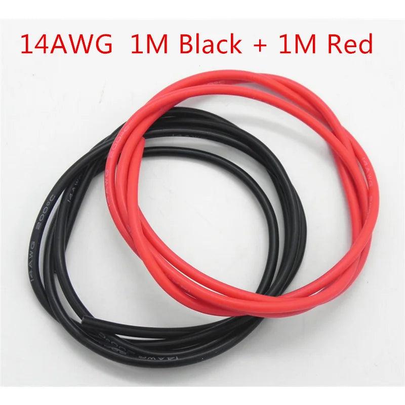 100 Set/Lot 20/22AWG 1M Black+1M Red High Temperature Silicone Wire/ Silica Gel Wire/ Silicone Tinned Copper Cable,20awg silicone wire,22awg silicone wire