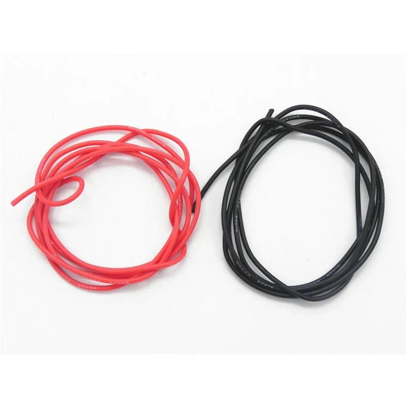 100 Set/Lot 20/22AWG 1M Black+1M Red High Temperature Silicone Wire/ Silica Gel Wire/ Silicone Tinned Copper Cable,20awg silicone wire,22awg silicone wire