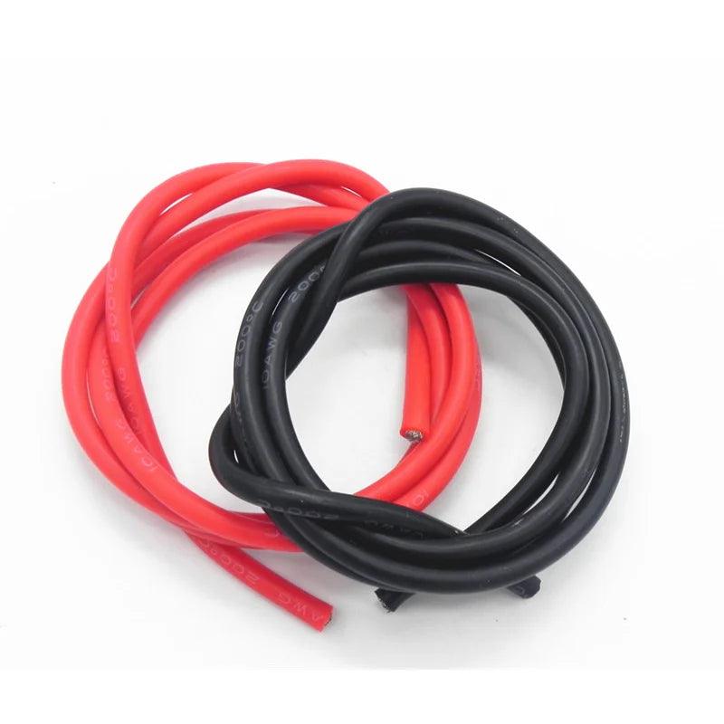 100 Set/Lot 20/22AWG 1M Black+1M Red High Temperature Silicone Wire/ Silica Gel Wire/ Silicone Tinned Copper Cable,20awg silicone wire,22awg silicone wire