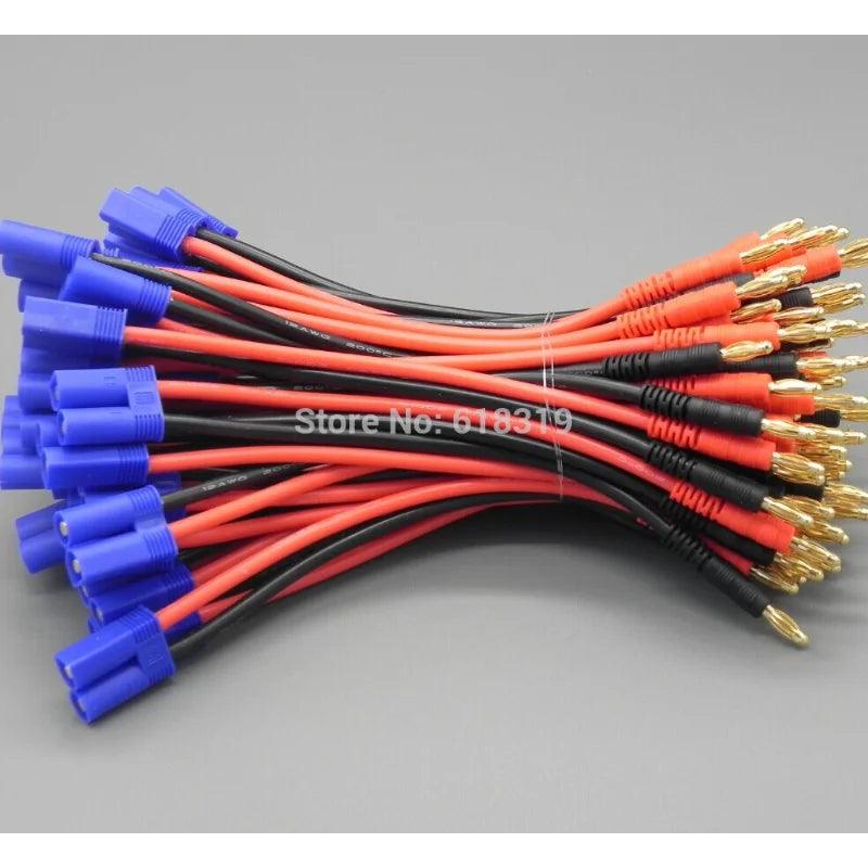 100 Sets = A Lot The High Quality EC5 Connector To 4.0 Golden Banana Plug with Cable 14AWG 150MM