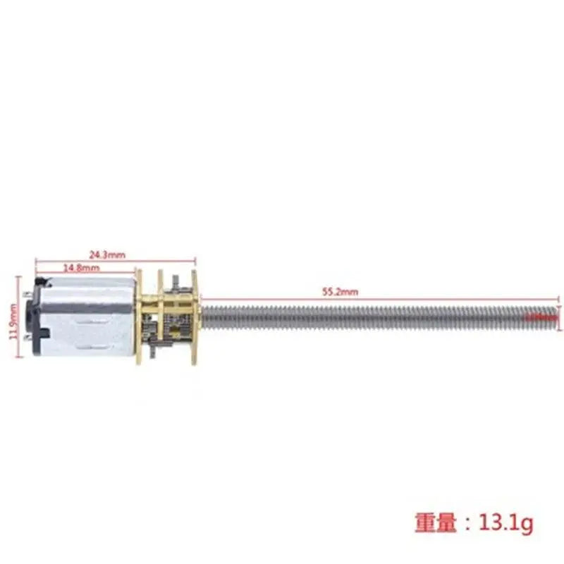 Threaded Shaft M4 55mm DC Gear Motor 15/30/50/60/100/200/300/500/1000rpm Mini Electric Screw Reducer N20 3V 6V 12V - electrical center b2c