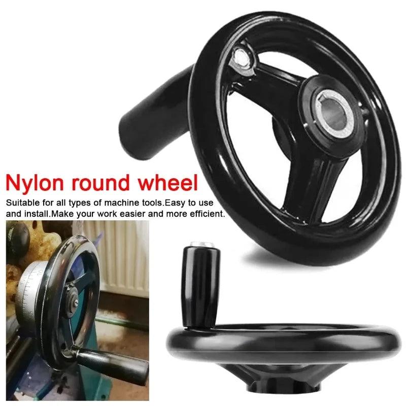 100/125/160/200/250mm Black Milling Machine Lathe CNC 3D Printer Spoked Hand Wheel Round Bakelite Three Handwheel Lathe Handle