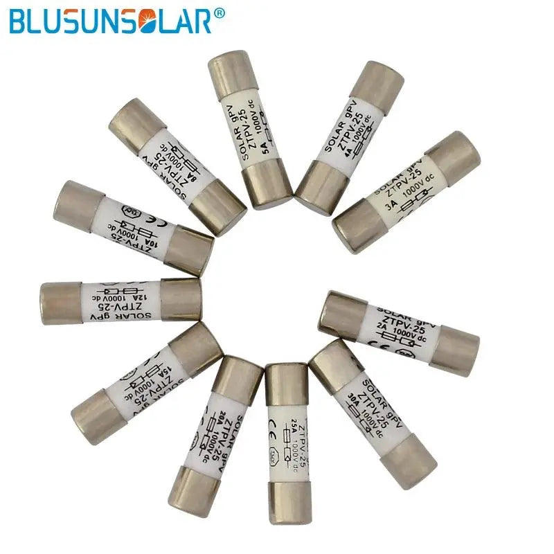 10/20/30/50/100pcs Solar Fuse 1000V 30A Fuse DC 10*38MM 1-32A PV Solar Fuse Metal Alloys for Solar Power System Protection - electrical center b2c