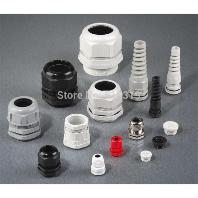 100pcs/lot PG7 Cable Gland IP68 Waterproof Connector Dim 3-6.5mm Nylon Plastic Wire Glands FS0120