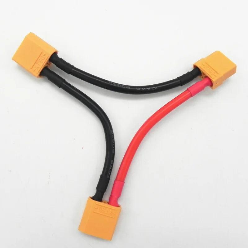 100pcs/Lot XT90 or XT60 Connector 1 Male To 2 Female Serial Charger Cable Connection 10AWG 10CM Rc Spare Parts Part Accessories