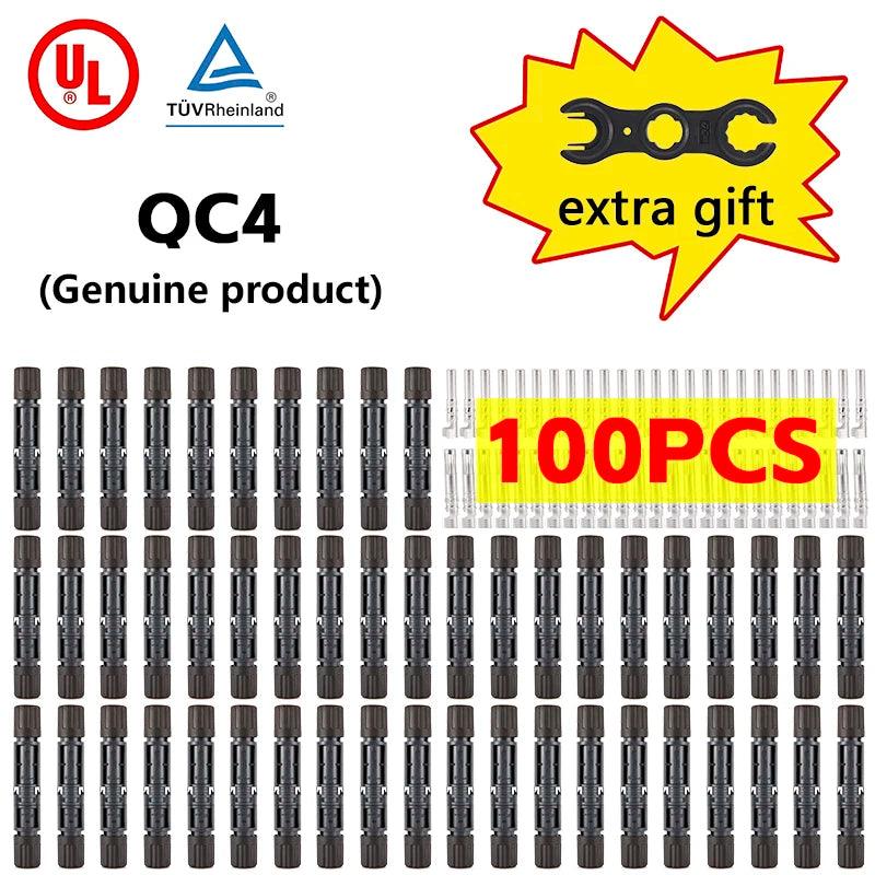 10/20/40/100 PCS Wholesale IP68 30A/1500V PV Solar Conenctor QC4 Solar Connector PV Connector Kit for 2.5/4/6mm2 Solar Cable