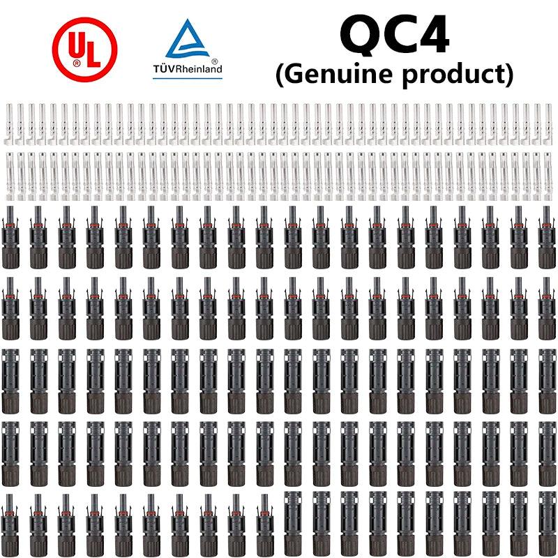 10/20/40/100 PCS Wholesale IP68 30A/1500V PV Solar Conenctor QC4 Solar Connector PV Connector Kit for 2.5/4/6mm2 Solar Cable