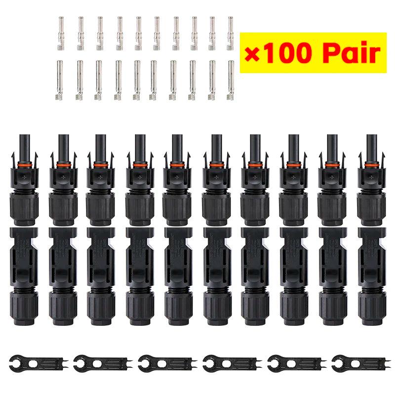 Wholesale Free shipping 10/20/50/100 Pairs Solar Plug Connector 1000V30A Solar Panel Branch Connectors for PV Cable 2.5/4/6mm2