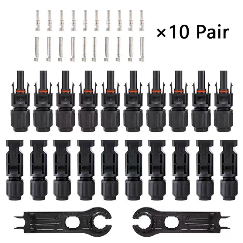 Wholesale Free shipping 10/20/50/100 Pairs Solar Plug Connector 1000V30A Solar Panel Branch Connectors for PV Cable 2.5/4/6mm2