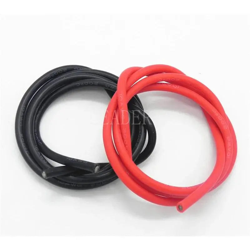 1 Meter Black+1 Meter Red 8AWG/ 10AWG High Temperature Soft Silicone Cable Silica Gel Wire Heatproof Tinned Copper Power Cable - electrical center b2c