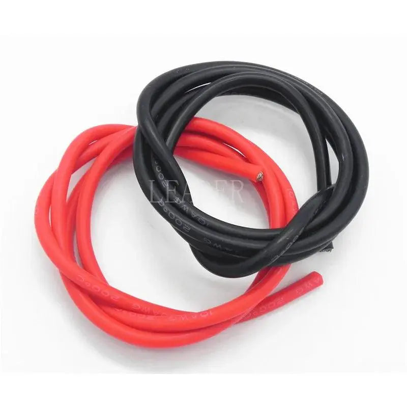 1 Meter Black+1 Meter Red 8AWG/ 10AWG High Temperature Soft Silicone Cable Silica Gel Wire Heatproof Tinned Copper Power Cable - electrical center b2c