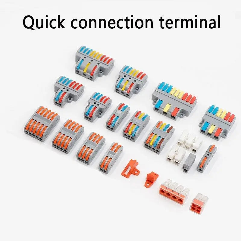 1/3/5/10PCS Mini Quick Wiring Connectors Universal Compact Conductor Spring Splicing Wiring Connector Push-in Terminal Block - electrical center b2c