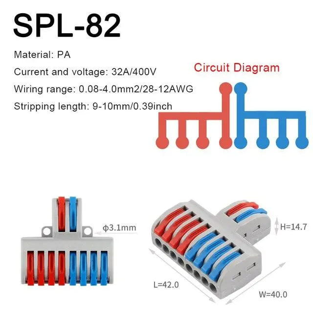 1/3/5/10PCS Mini Quick Wiring Connectors Universal Compact Conductor Spring Splicing Wiring Connector Push-in Terminal Block - electrical center b2c