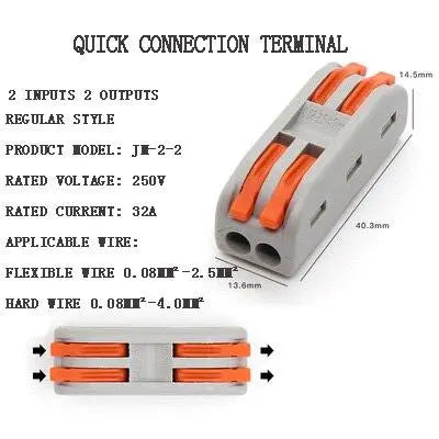 1/3/5/10PCS Mini Quick Wiring Connectors Universal Compact Conductor Spring Splicing Wiring Connector Push-in Terminal Block - electrical center b2c